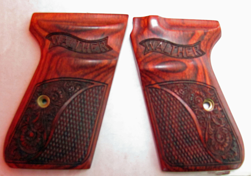 S&W Walther PPK/S Ultima Panel Half Checkered & Half Engraved with Banners Rosewood